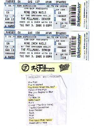 <a href='concert.php?concertid=465'>2005-05-03 - Fillmore - Denver</a>